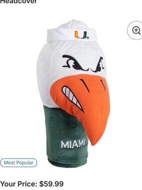 Miami Hurricanes Golf Mascot Driver Headcover